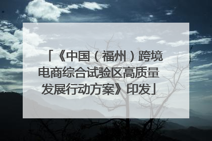 《中国（福州）跨境电商综合试验区高质量发展行动方案》印发