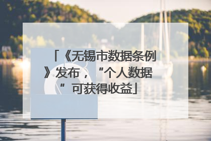 《无锡市数据条例》发布，“个人数据”可获得收益