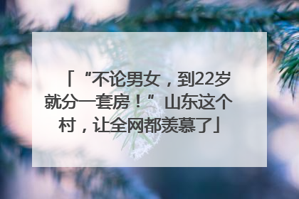 “不论男女，到22岁就分一套房！”山东这个村，让全网都羡慕了
