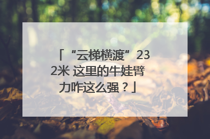 “云梯横渡”232米 这里的牛娃臂力咋这么强？