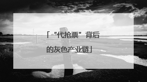 “代抢票”背后的灰色产业链