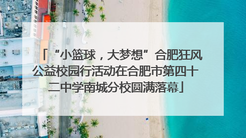 “小篮球，大梦想”合肥狂风公益校园行活动在合肥市第四十二中学南城分校圆满落幕