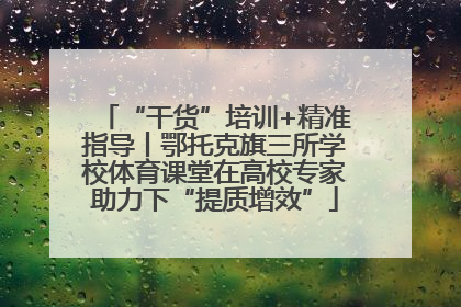 “干货”培训+精准指导丨鄂托克旗三所学校体育课堂在高校专家助力下“提质增效”