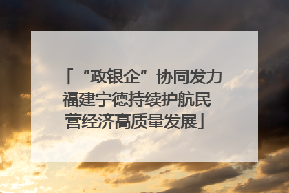“政银企”协同发力 福建宁德持续护航民营经济高质量发展