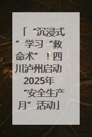 “沉浸式”学习“救命术”！四川泸州启动2025年“安全生产月”活动