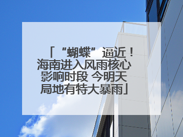 “蝴蝶”逼近！海南进入风雨核心影响时段 今明天局地有特大暴雨