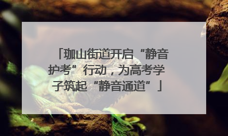 珈山街道开启“静音护考”行动，为高考学子筑起“静音通道”