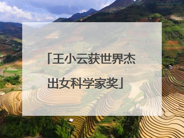 王小云获世界杰出女科学家奖