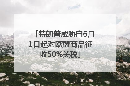 特朗普威胁自6月1日起对欧盟商品征收50%关税