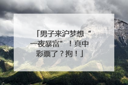 男子来沪梦想“一夜暴富”！真中彩票了？拘！