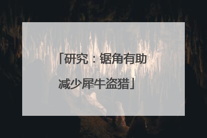 研究:锯角有助减少犀牛盗猎