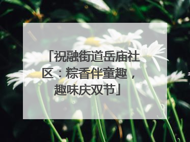 祝融街道岳庙社区：粽香伴童趣，趣味庆双节