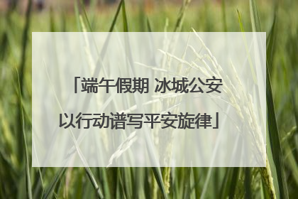 端午假期 冰城公安以行动谱写平安旋律