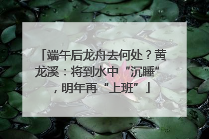 端午后龙舟去何处？黄龙溪：将到水中“沉睡”，明年再“上班”