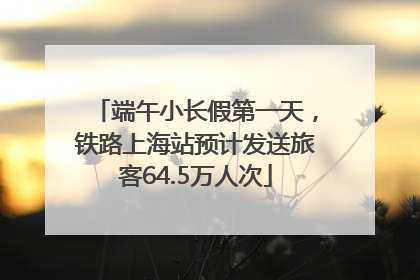 端午小长假第一天，铁路上海站预计发送旅客64.5万人次