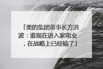 美的集团董事长方洪波：谁现在进入家电业，在战略上已经输了