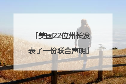 美国22位州长发表了一份联合声明