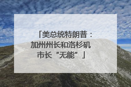 美总统特朗普：加州州长和洛杉矶市长“无能”