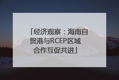 经济观察：海南自贸港与RCEP区域合作互促共进