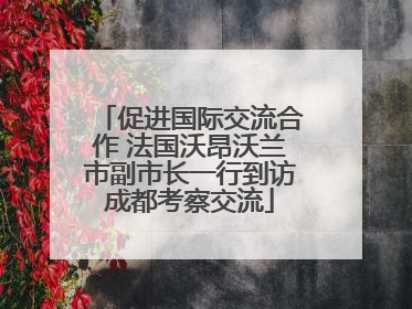 促进国际交流合作 法国沃昂沃兰市副市长一行到访成都考察交流