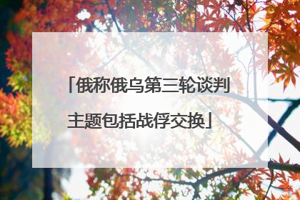 俄称俄乌第三轮谈判主题包括战俘交换