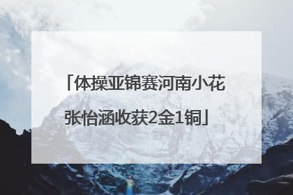 体操亚锦赛河南小花张怡涵收获2金1铜