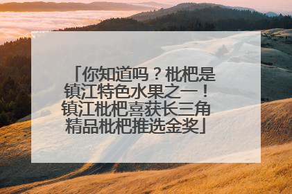 你知道吗？枇杷是镇江特色水果之一！镇江枇杷喜获长三角精品枇杷推选金奖
