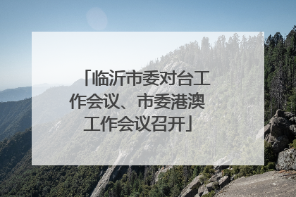 临沂市委对台工作会议、市委港澳工作会议召开