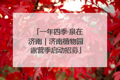 一年四季·泉在济南｜济南植物园露营季启动招募