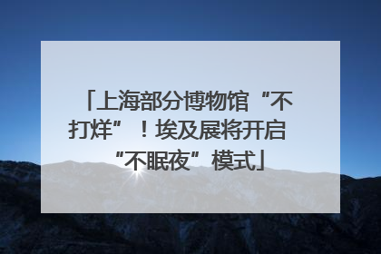 上海部分博物馆“不打烊”！埃及展将开启“不眠夜”模式