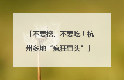 不要挖、不要吃！杭州多地“疯狂冒头”