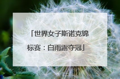 世界女子斯诺克锦标赛：白雨露夺冠