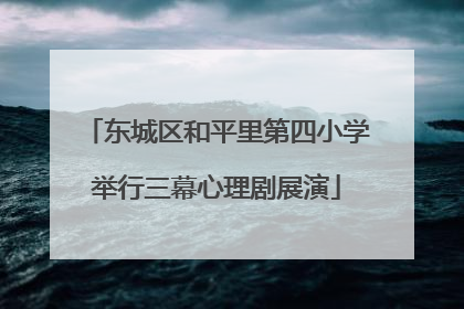 东城区和平里第四小学举行三幕心理剧展演