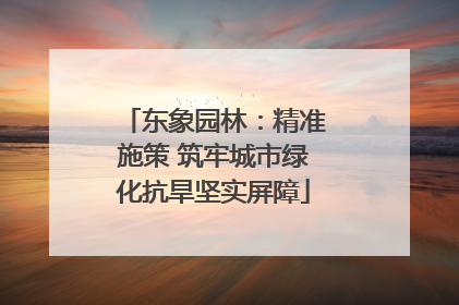 东象园林：精准施策 筑牢城市绿化抗旱坚实屏障