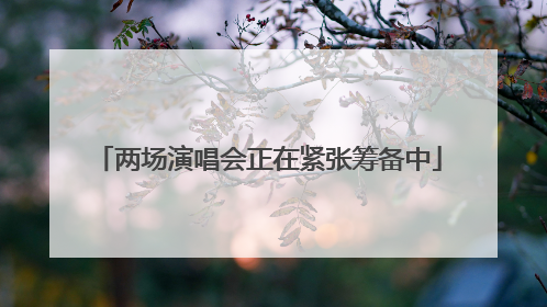 两场演唱会正在紧张筹备中