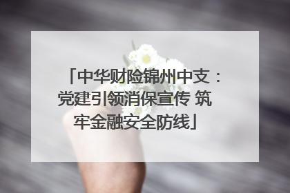 中华财险锦州中支：党建引领消保宣传 筑牢金融安全防线