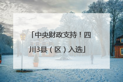 中央财政支持！四川3县（区）入选