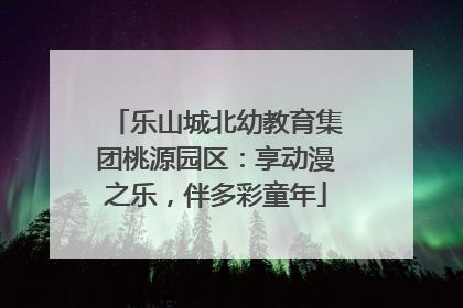 乐山城北幼教育集团桃源园区：享动漫之乐，伴多彩童年