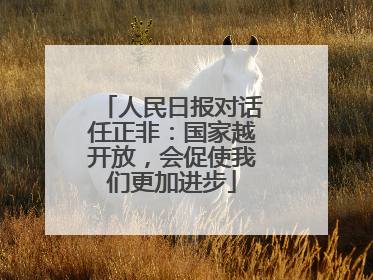 人民日报对话任正非：国家越开放，会促使我们更加进步