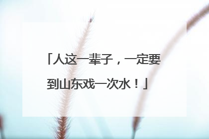 人这一辈子，一定要到山东戏一次水！