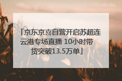 京东京喜自营开启苏超连云港专场直播 10小时带货突破13.5万单