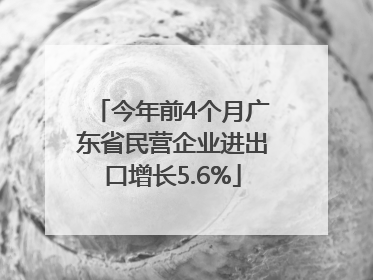 今年前4个月广东省民营企业进出口增长5.6%