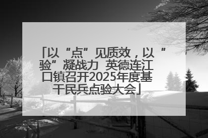 以“点”见质效，以“验”凝战力  英德连江口镇召开2025年度基干民兵点验大会