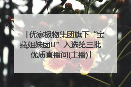 优家极物集团旗下“宝藏姐妹团U”入选第三批优质直播间(主播)
