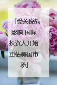 受关税战影响 国际投资人开始重估美国市场