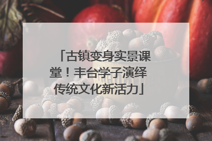古镇变身实景课堂！丰台学子演绎传统文化新活力