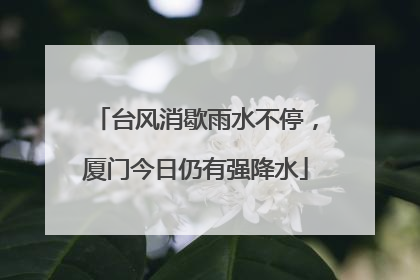 台风消歇雨水不停，厦门今日仍有强降水