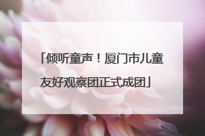 倾听童声！厦门市儿童友好观察团正式成团