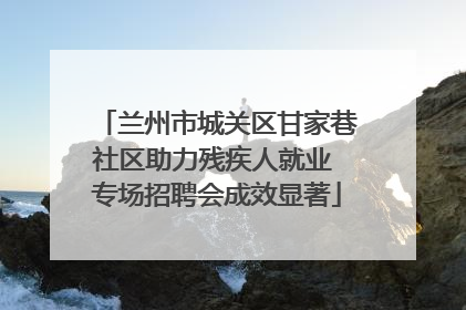 兰州市城关区甘家巷社区助力残疾人就业 专场招聘会成效显著