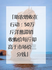 助农增收在行动：50万斤洋葱滞销 收购价每斤却高于市场价三分钱